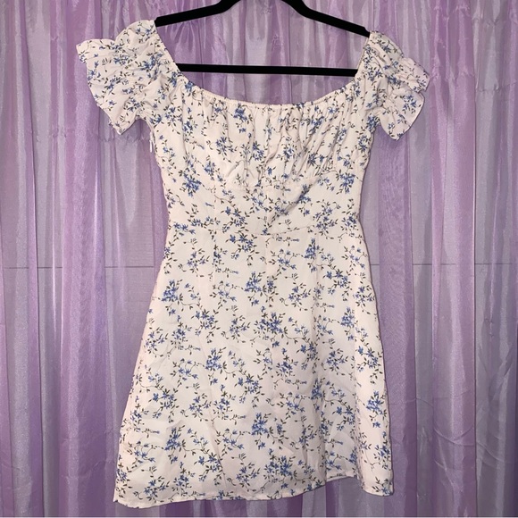 Beginning Botique Floral Off-The-Shoulder Mini Dress - Picture 2 of 3
